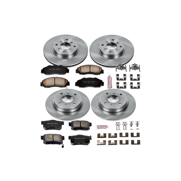 PowerStop OE Stock Replacement Low-Dust Ceramic Brake Pad and Rotor Kit