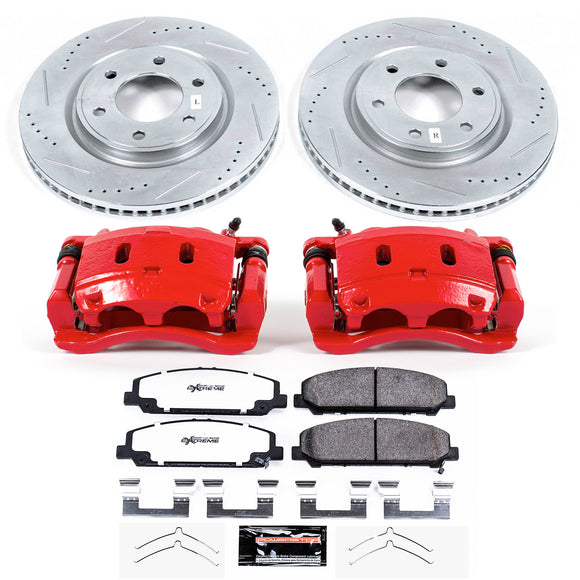 PowerStop Z36 Truck and SUV Ceramic Brake Pad, Drilled & Slotted Rotor, and Cali