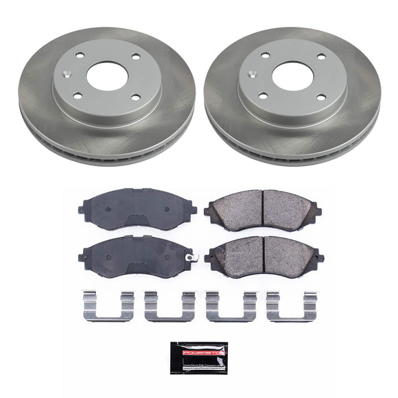 PowerStop Semi-Coated Rotor and Low-Dust Ceramic Brake Pad Kit