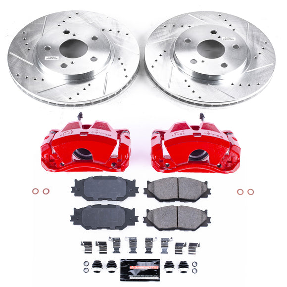 PowerStop Z23 Daily Driver Carbon-Fiber Ceramic Pads Drilled & Slotted Rotor & C