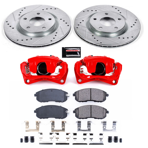 PowerStop Z23 Daily Driver Carbon-Fiber Ceramic Pads Drilled & Slotted Rotor & C