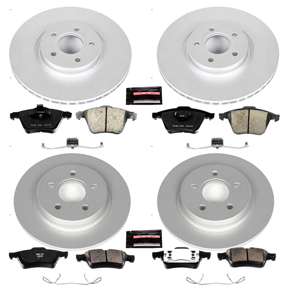 PowerStop Genuine Geomet Coated Rotor and Carbon-Fiber Ceramic Brake Pad Kit