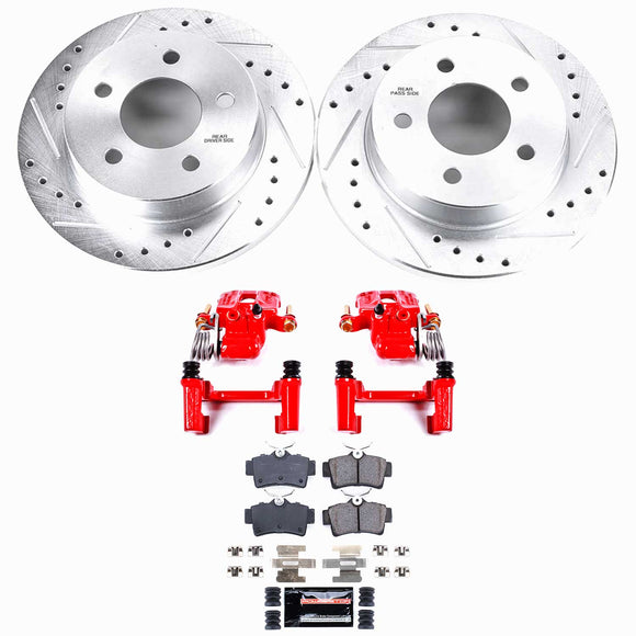 PowerStop Z23 Daily Driver Carbon-Fiber Ceramic Pads Drilled & Slotted Rotor & C