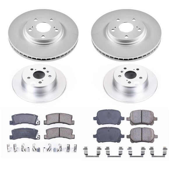 PowerStop Genuine Geomet Coated Rotor and Low-Dust Ceramic Brake Pad Kit