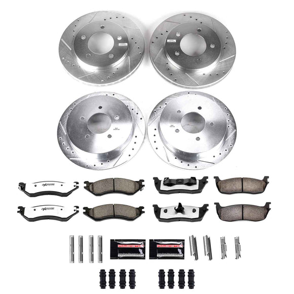 PowerStop Z36 Carbon-Fiber Ceramic Brake Pad with Drilled and Slotted Rotor Kit
