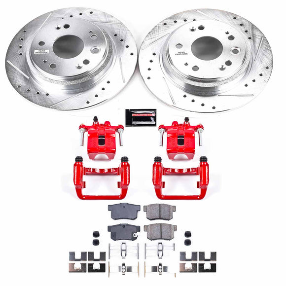 PowerStop Z23 Daily Driver Carbon-Fiber Ceramic Pads Drilled & Slotted Rotor & C