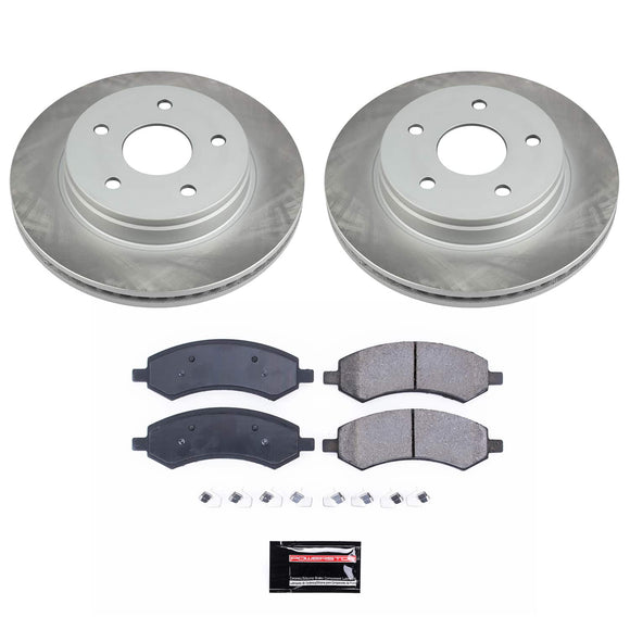 PowerStop Semi-Coated Rotor and Low-Dust Ceramic Brake Pad Kit