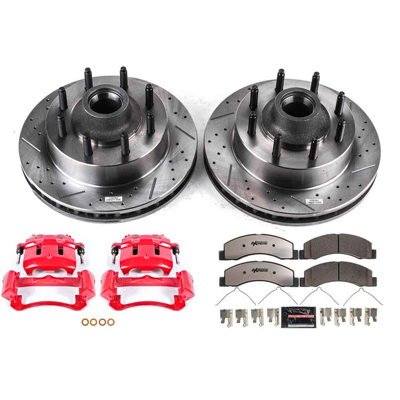 PowerStop Z36 Truck and SUV Ceramic Brake Pad, Drilled & Slotted Rotor, and Cali