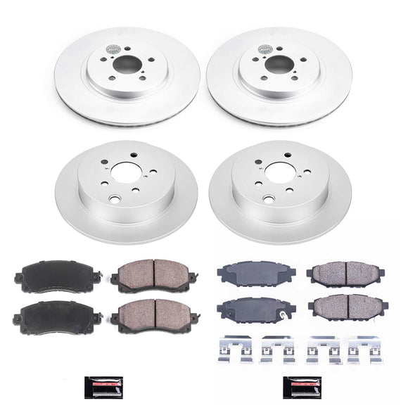 PowerStop Genuine Geomet Coated Rotor and Low-Dust Ceramic Brake Pad Kit