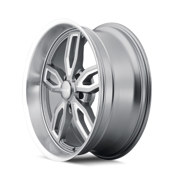 20x10 Ridler 608 Grey W/ Milled Spokes & Diamond Lip 5x114.3 ET0 wheel/rim