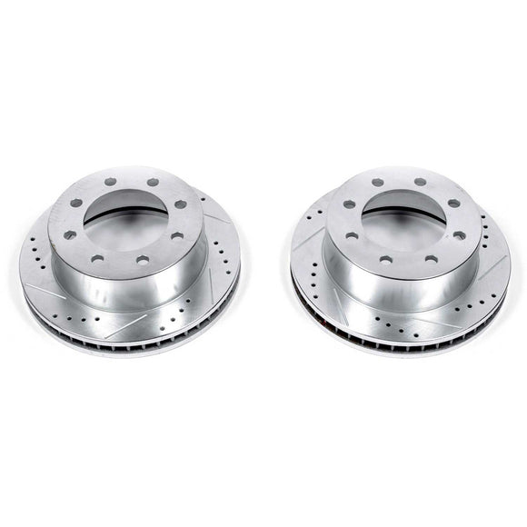 PowerStop Evolution Drilled Slotted Rotors Pair Front For Dodge Ram 2500