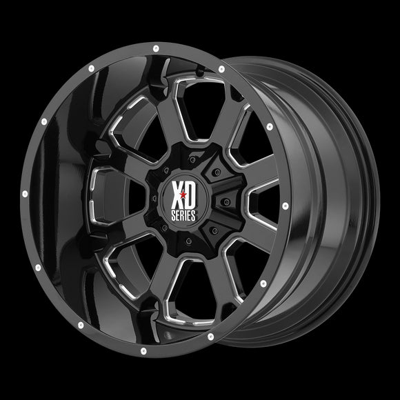 20X9 KMC XD Buck 25 Gloss Black Milled Wheel/Rim 8x170 20-9 8-170 ET0