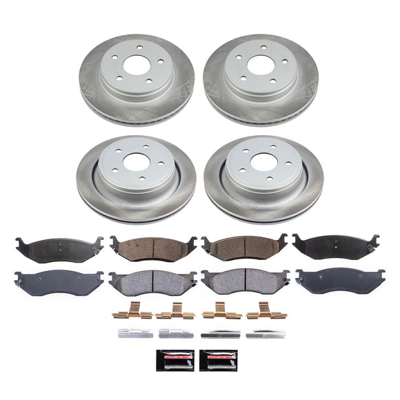 PowerStop Semi-Coated Rotor and Low-Dust Ceramic Brake Pad Kit