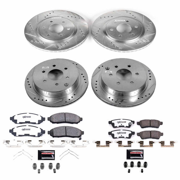 PowerStop Z36 Carbon-Fiber Ceramic Brake Pad with Drilled and Slotted Rotor Kit