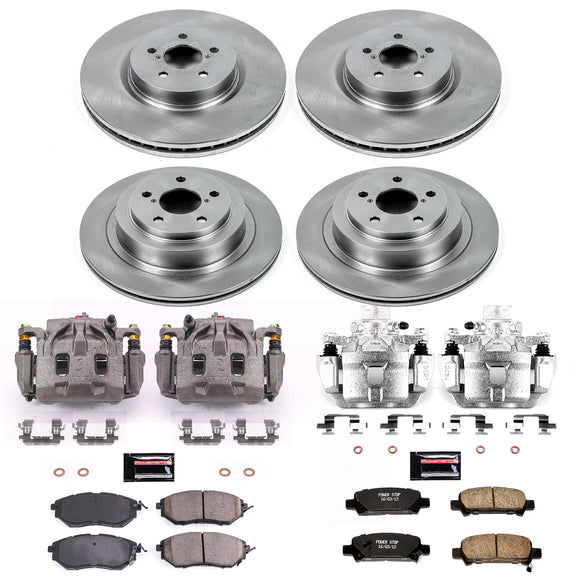 PowerStop OE Stock Replacement Low-Dust Ceramic Brake Pad, Rotor and Caliper Kit