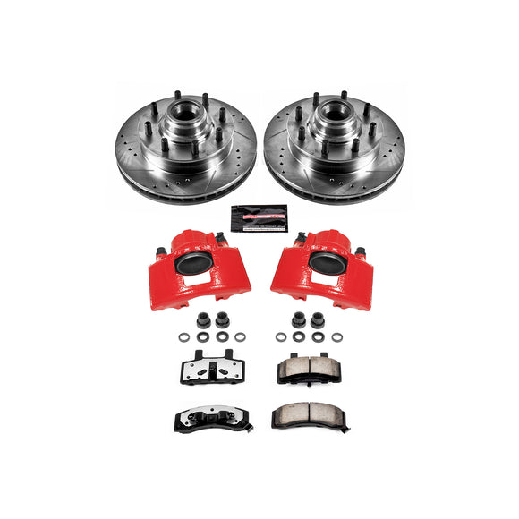 PowerStop Z36 Truck and SUV Ceramic Brake Pad, Drilled & Slotted Rotor, and Cali