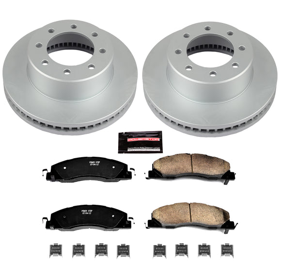 PowerStop Genuine Geomet Coated Rotor and Low-Dust Ceramic Brake Pad Kit