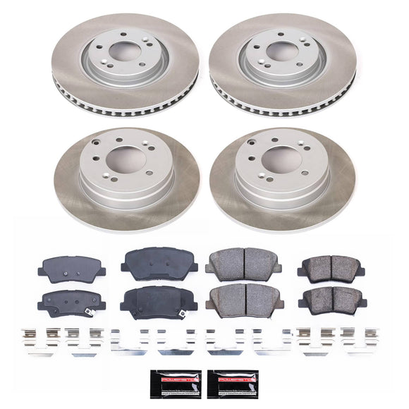PowerStop Semi-Coated Rotor and Low-Dust Ceramic Brake Pad Kit