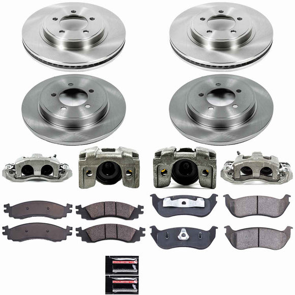 PowerStop OE Stock Replacement Low-Dust Ceramic Brake Pad, Rotor and Caliper Kit