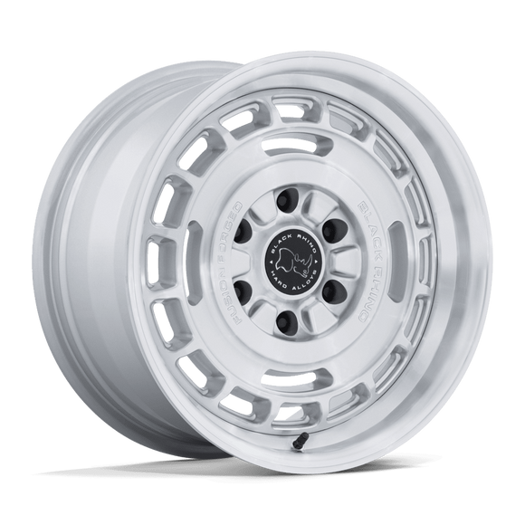 17x8 Black Rhino BR600 Vagabond Gloss Silver Machined Face 6x139.7 ET32 Wheel