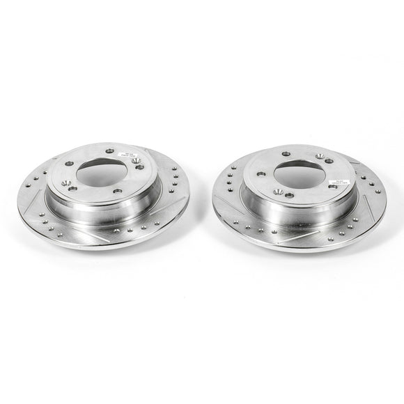 PowerStop Evolution Drilled Slotted Rotors Pair Rear For Hyundai Elantra