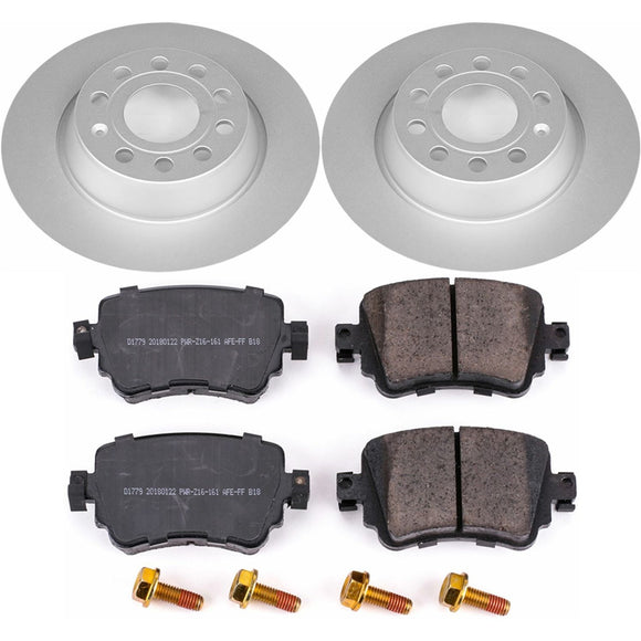 PowerStop Genuine Geomet Coated Rotor and Carbon-Fiber Ceramic Brake Pad Kit