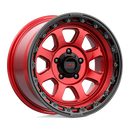 17X9 KMC KM548 CHASE Candy Red With Black Lip 6X139.7 ET0 wheel/rim-4