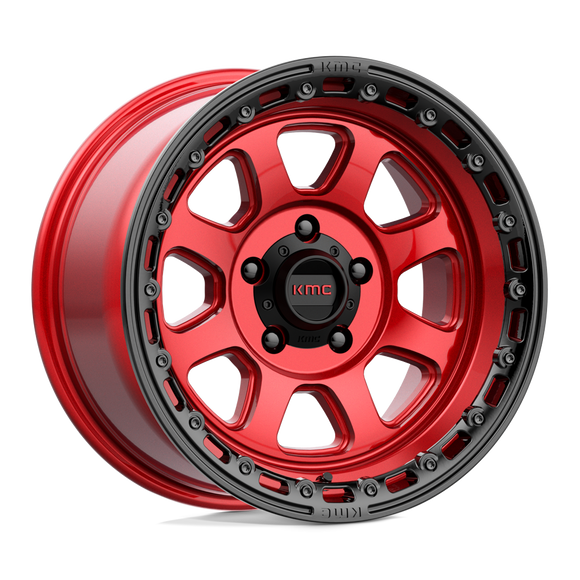 17X9 KMC KM548 CHASE Candy Red With Black Lip 6X139.7 ET0 wheel/rim