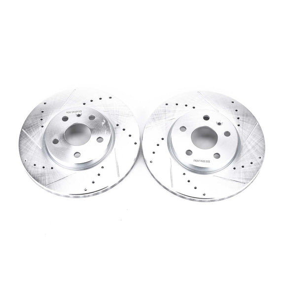PowerStop Evolution Drilled Slotted Rotors Pair Front For Buick Allure