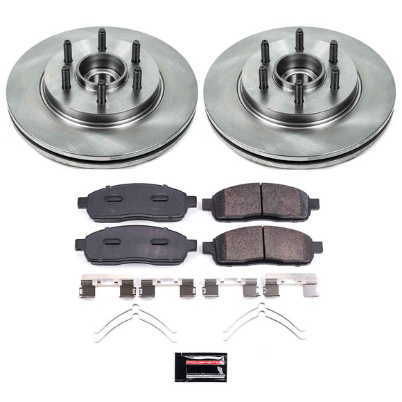 PowerStop OE Stock Replacement Low-Dust Ceramic Brake Pad and Rotor Kit