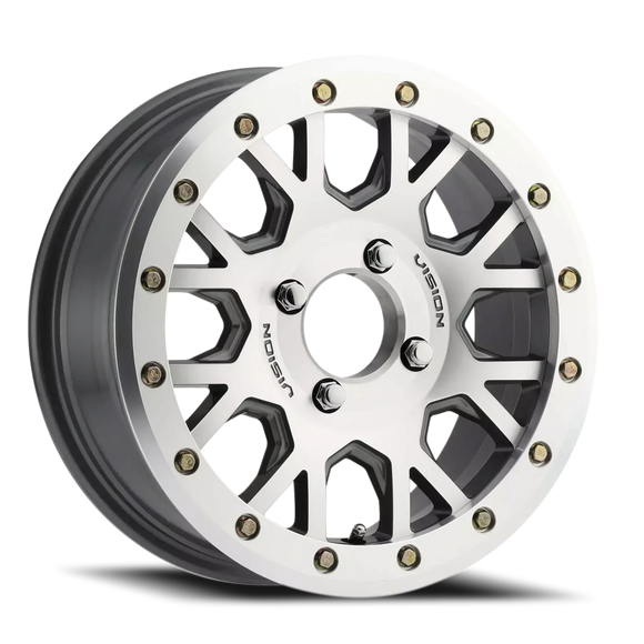 15x6 Vision GV8 Invader Gunmetal Machined and Ring 4x110 ET32 Wheel Rim