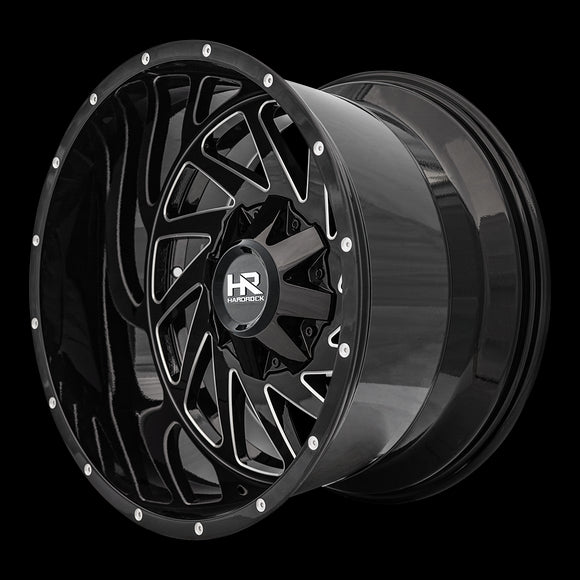 20x12 Hardrock Crusher Gloss Black Milled 5x127/139.7 ET-44 wheel/rim