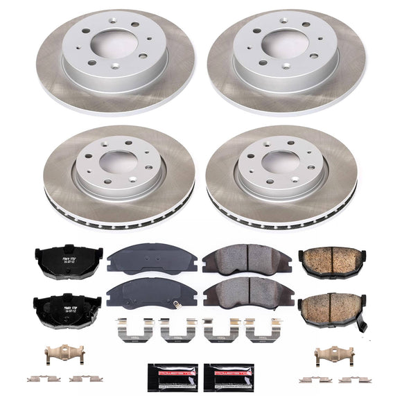 PowerStop Semi-Coated Rotor and Low-Dust Ceramic Brake Pad Kit