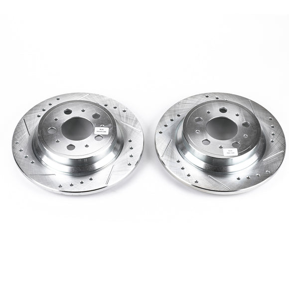 PowerStop Evolution Drilled Slotted Rotors Pair Rear For Volvo S80