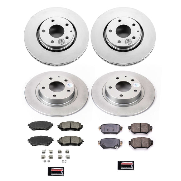 PowerStop Genuine Geomet Coated Rotor and Low-Dust Ceramic Brake Pad Kit