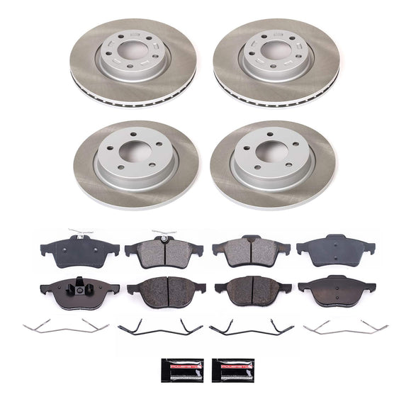 PowerStop Semi-Coated Rotor and Low-Dust Ceramic Brake Pad Kit