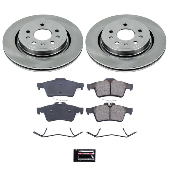 PowerStop OE Stock Replacement Low-Dust Ceramic Brake Pad and Rotor Kit