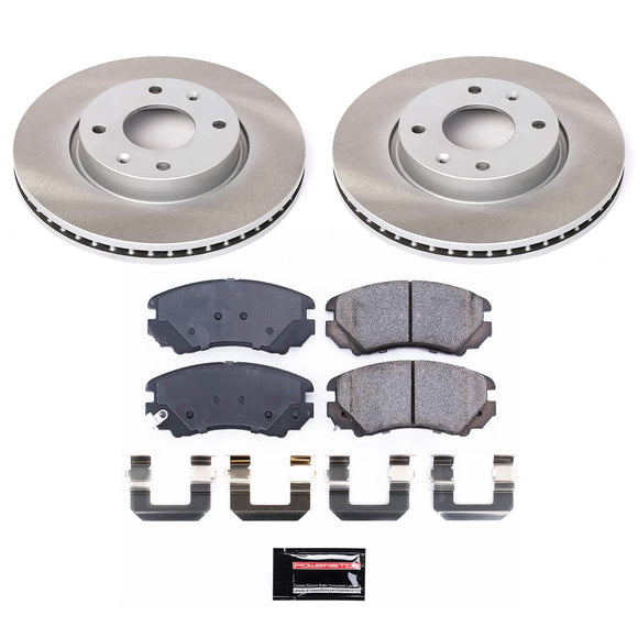 PowerStop Semi-Coated Rotor and Low-Dust Ceramic Brake Pad Kit