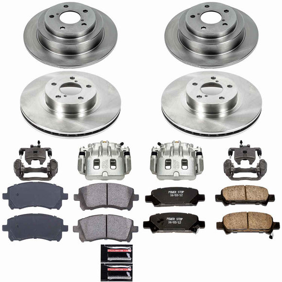 PowerStop OE Stock Replacement Low-Dust Ceramic Brake Pad, Rotor and Caliper Kit