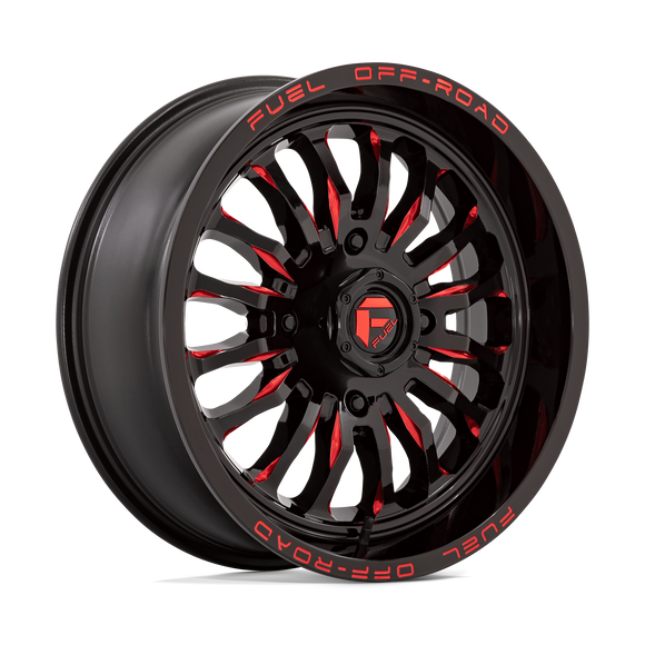 18X7 Fuel UTV D822 ARC UTV Gloss Black Milled Red 4X137 ET13 Wheel Rim