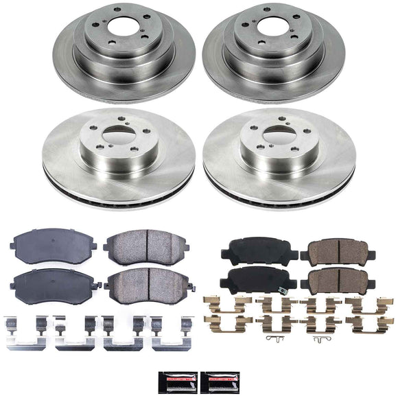 PowerStop OE Stock Replacement Low-Dust Ceramic Brake Pad and Rotor Kit