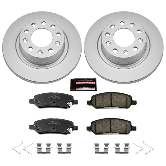PowerStop Genuine Geomet Coated Rotor and Low-Dust Ceramic Brake Pad Kit