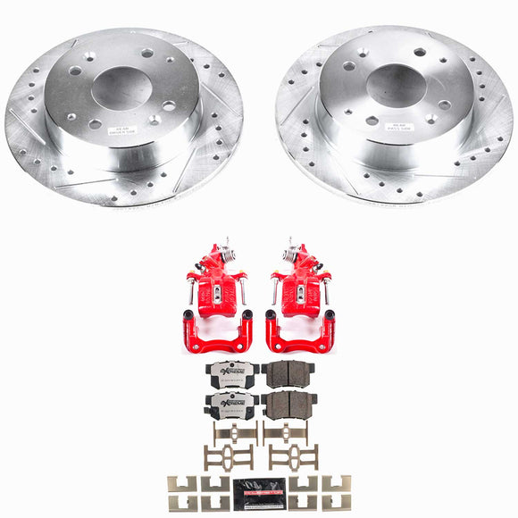 PowerStop Z26 Street Performance Ceramic Brake Pad, Drilled Slotted Rotor, and C