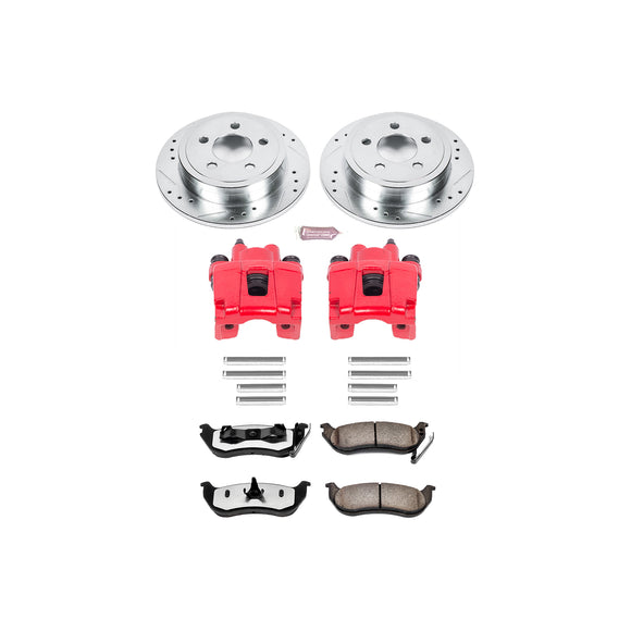 PowerStop Z36 Truck and SUV Ceramic Brake Pad, Drilled & Slotted Rotor, and Cali