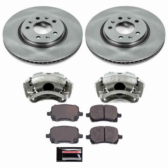 PowerStop OE Stock Replacement Low-Dust Ceramic Brake Pad, Rotor and Caliper Kit