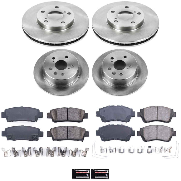 PowerStop OE Stock Replacement Low-Dust Ceramic Brake Pad and Rotor Kit