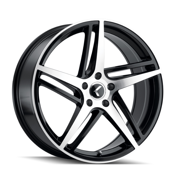 18x8 Kraze KR195 Milano Gloss Black Machined 5x112 ET40 Wheel Rim