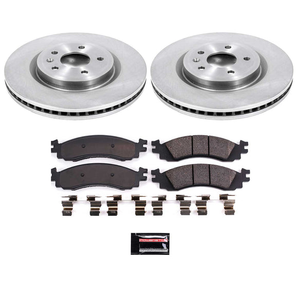 PowerStop OE Stock Replacement Low-Dust Ceramic Brake Pad and Rotor Kit