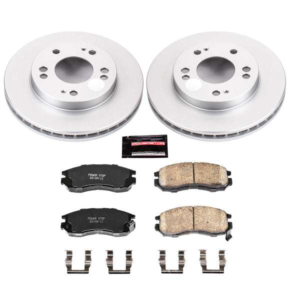 PowerStop Genuine Geomet Coated Rotor and Low-Dust Ceramic Brake Pad Kit