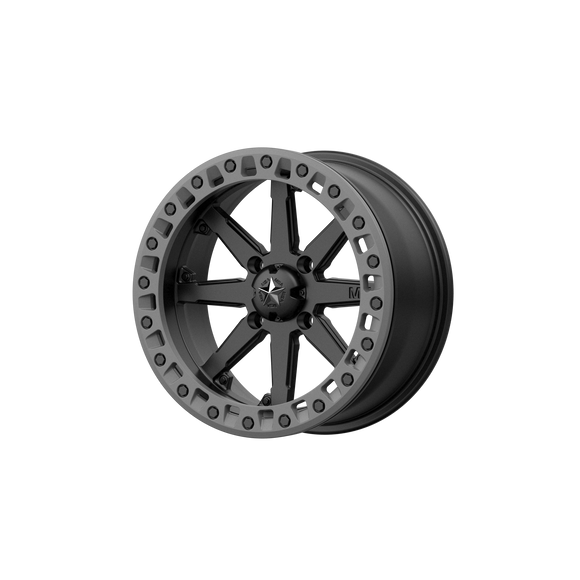 18X7 MSA Offroad LOK2 Satin Black w/ Matte Gray Ring Wheel/Rim 4x156 ET0